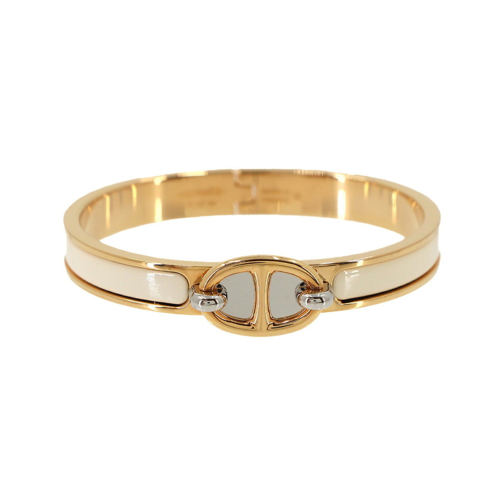 Hermes Mini Clic Chaine d'Ancre Bangle Gold Cream Silver